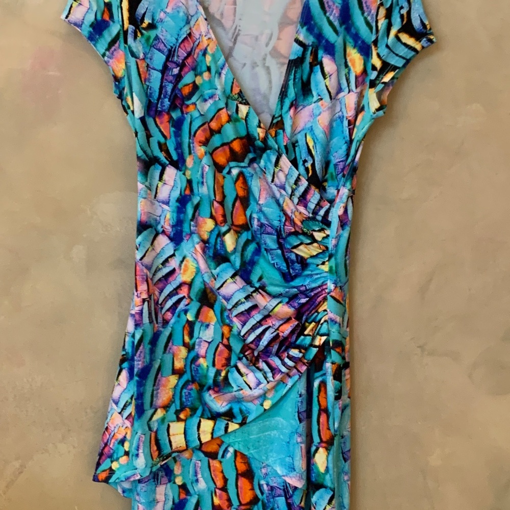 Joseph Ribkoff Abstract Print Wrap Dress - image 4
